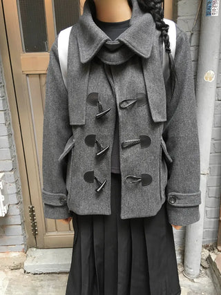 Big Collar Half Duffle Coat (2c)