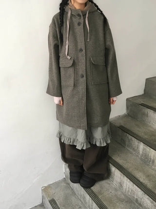Strappy hooded coat (