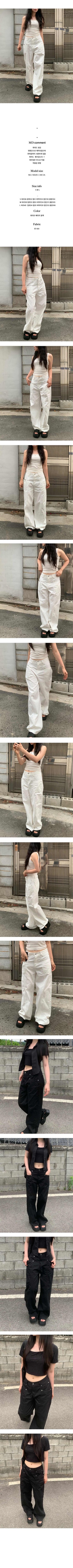 [3 colors] Wide-leg pants with pocket detailing
