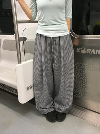 [3 colors] Striped Wide Pants