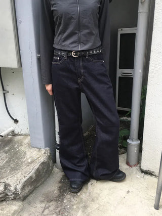 Wide bootcut chino pants