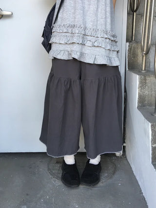 [3 colors] Shirred Bermuda Shorts