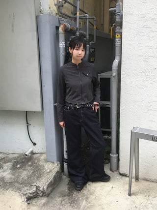 Wide bootcut chino pants