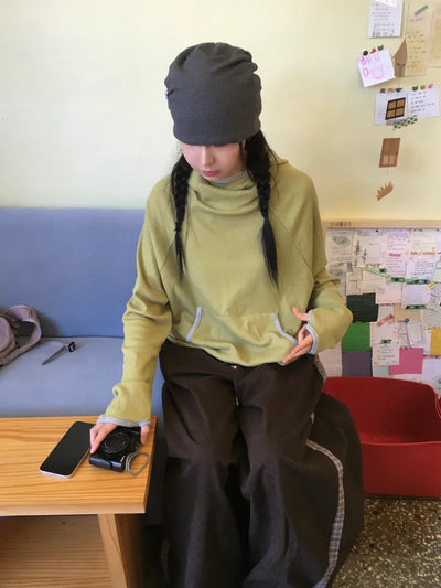 (3 colors) Waffle Hooded Hoodie