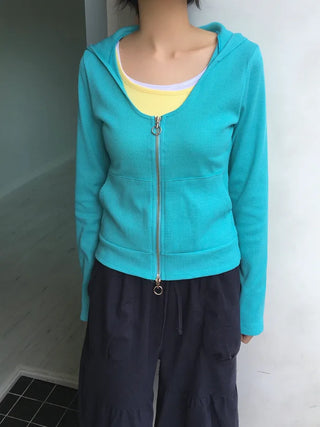 [3 colors] Waffle Zip-Up Hoodie