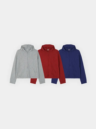 (3 colors) Slub Zip-Up Hoodie