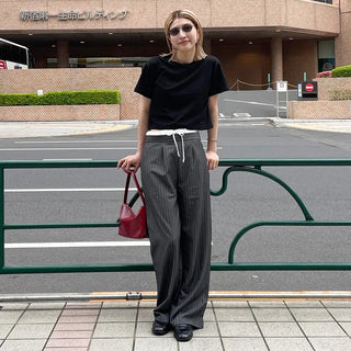 String stripe wide slacks