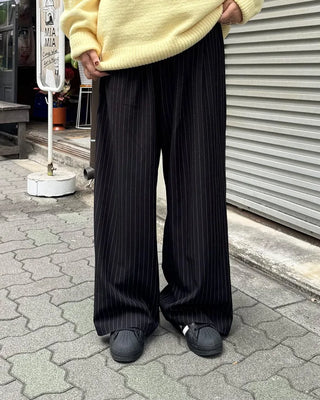 Striped wide-leg pants
