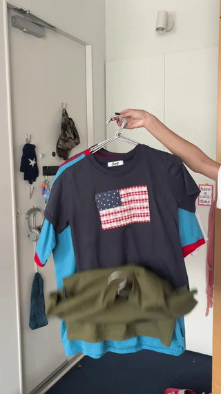Ester Pattern Patch Half T-Shirt