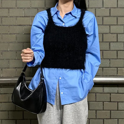 Layered Twist Knit Bustier