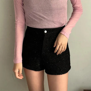 Back pocket tweed shorts