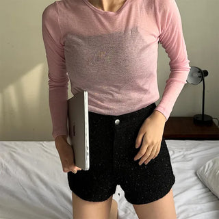 Back pocket tweed shorts