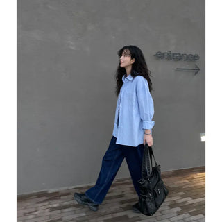 Wide straight denim pants