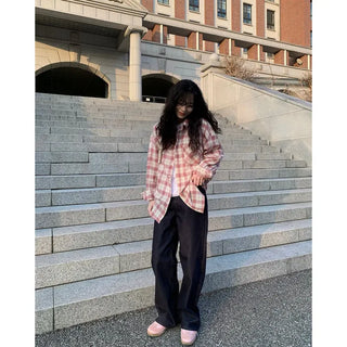 Wide-leg denim pants