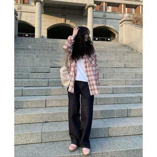 Wide-leg denim pants