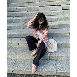 Wide-leg denim pants