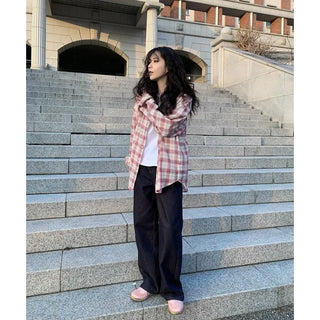 Wide-leg denim pants