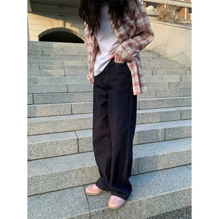 Wide-leg denim pants