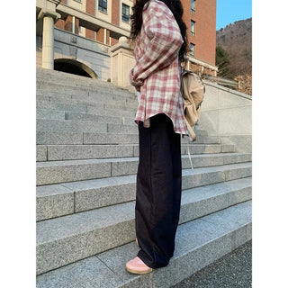 Wide-leg denim pants