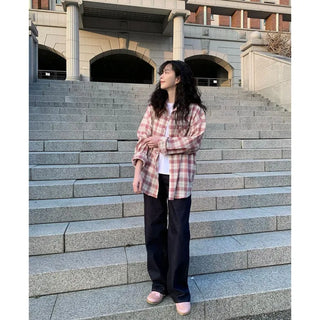 Wide-leg denim pants