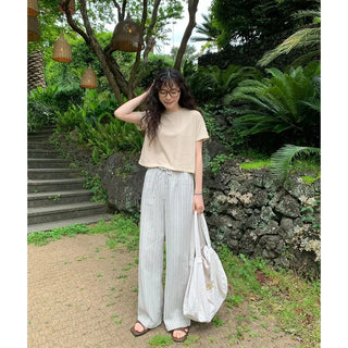 Basic color pigment short-sleeved T-shirt