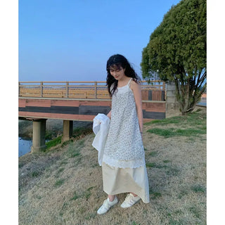 Flower lace sleeveless dress