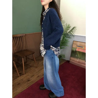 Round wool cardigan