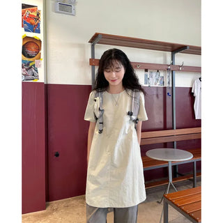 Mini round neck layered dress