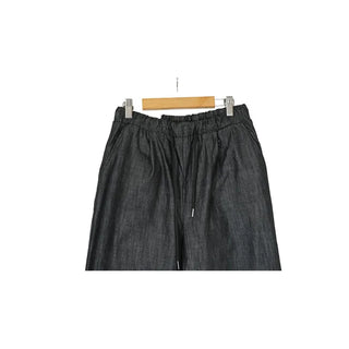 Non-faded denim elastic waist pants