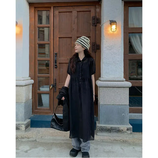 Layered color long dress