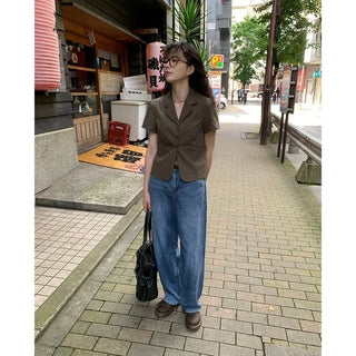Summer wide denim pants