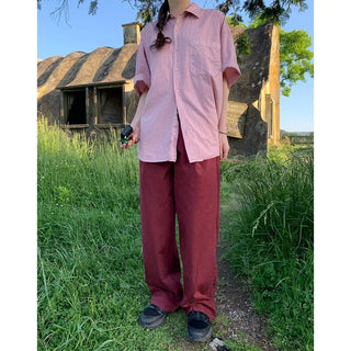 Wide-leg pleated pants