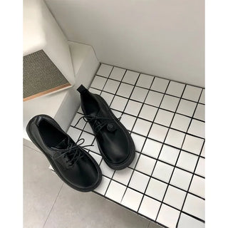 Synthetic leather platform loafers