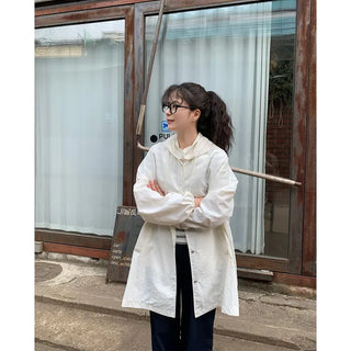 String Hooded Military Jacket Parka