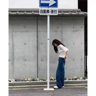 Vintage wide-leg denim pants