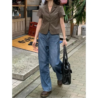 Summer wide denim pants