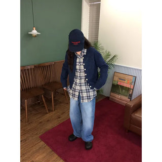 Round wool cardigan