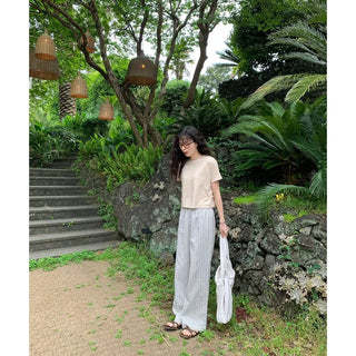 Basic color pigment short-sleeved T-shirt