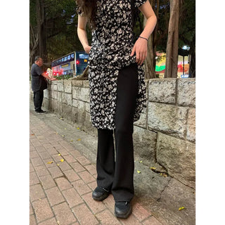 Ribbed elastic waist pants