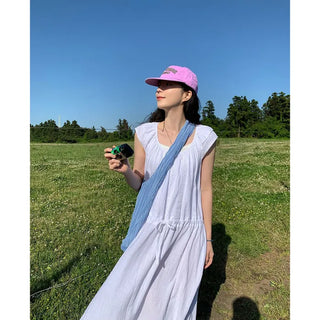 Lace linen long dress
