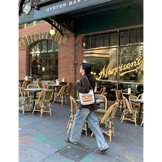 High-waisted wide-leg denim pants
