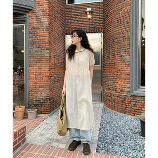 Balloon cotton washed denim pants