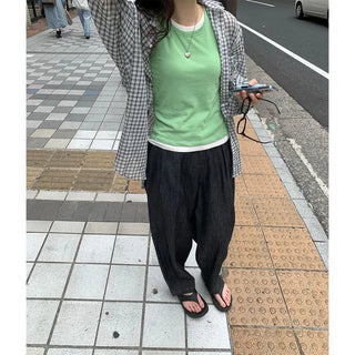 Banding Summer Balloon Denim Pants