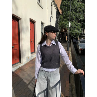 Wool knit vest