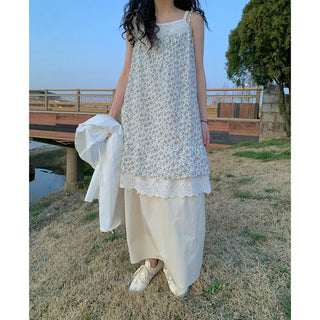 Flower lace sleeveless dress