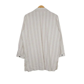 Round collar double-button long shirt