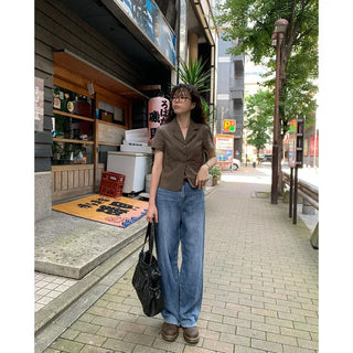 Summer wide denim pants