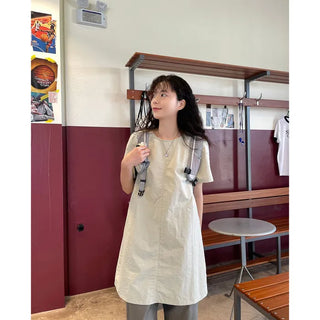 Mini round neck layered dress