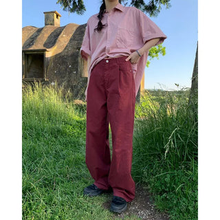 Wide-leg pleated pants