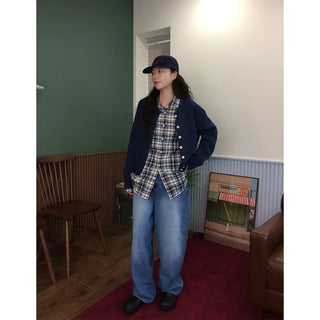 Round wool cardigan